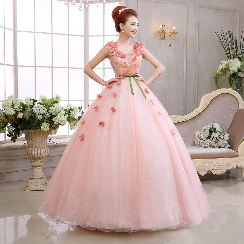 Pink Long One Piece Dress For Marriage Pink Wedding Dress