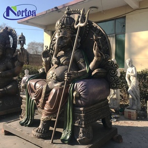 Personalizado Home Jardim Decoração Elenco Cobre Hindu Deus Escultura Bronze Metal Art Latão <span class=keywords><strong>Ganesha</strong></span> Estátua para Fengshui