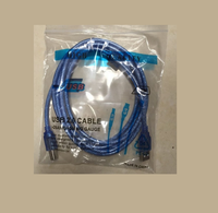 Cable de Datos USB2.0 Transparente Azul con Puerto Cuadrado para Impresora, Cable de Extensión USB AM a BM con Anillo Magnético de Protección