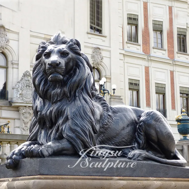 Décoration extérieure en laiton grandeur nature statue de lion