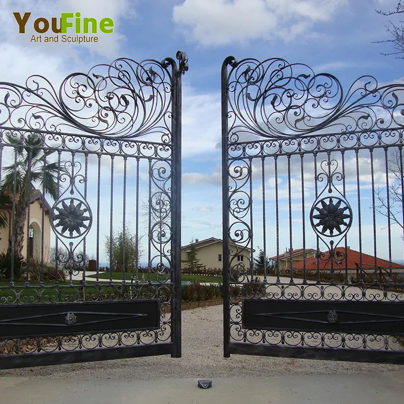 Easily Assembled Luxury Wrought Iron Front Gate Designs