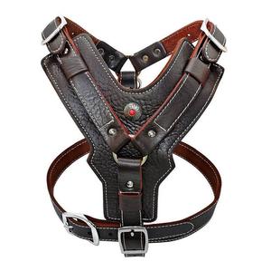 Kedatangan Baru Logo Kustom Tanpa Tarikan Besar Kulit Asli Harness untuk Anjing - Product Image 1