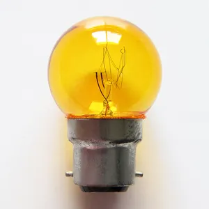 G40 Bola Lampu Pijar untuk Rumah dan Lainnya, Bola Lampu Pijar Warna Kuning 110V 220V E27 B22 5W
