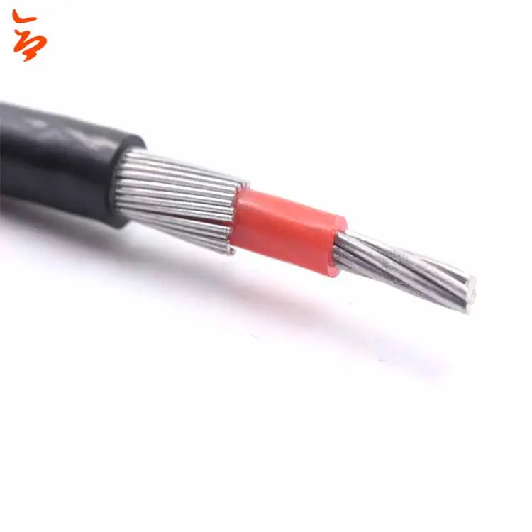 Cable conductor eléctrico de cobre o aluminio XLPE/PVC, cable concéntrico 2x6AWG
