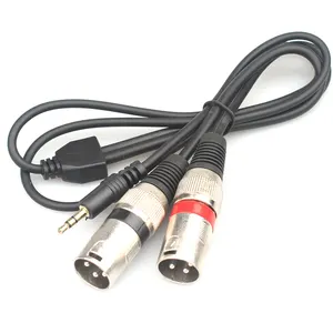 3.5mm סטריאו 1/8 "תקע כפול זכר XLR ספליטר תיקון כבל