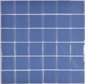 蓝色瓷砖玻璃马赛克游泳池300*300