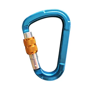 חדש עיצוב 25KN אלומיניום טיפוס בטיחות carabiner חיצוני רוק טיפוס ססגוני צורת D Carabiner