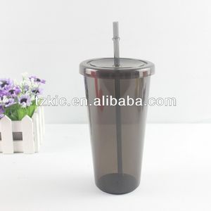 de pared simple vaso de paja con tapa plana <span class=keywords><strong>24</strong></span> oz - Product Image 1