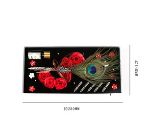 Couette de <span class=keywords><strong>plume</strong></span> Antique en cuivre, 1 pièce, stylo d'écriture, encre, calligraphie, coffret cadeau - Product Image 5