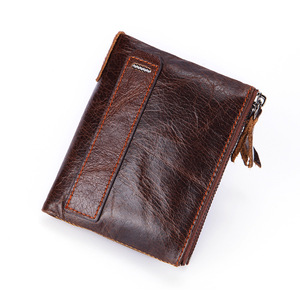 <span class=keywords><strong>Portafoglio</strong></span> RFID da uomo con Logo personalizzato 100% in vera pelle con cerniera portacarte con borselli da uomo portafogli RFID - Product Image 2