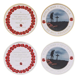 Rappelez-vous toujours les pièces commémoratives des années 100 1914-2018 Pièce plaquée or anniversaire - Product Image 6