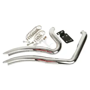 Plaquita TCMT XF2906C11-E/B/1-3/4 "Gran Escape arrastrar tubos + escudos de calor para una Harley Softail del patrimonio especial