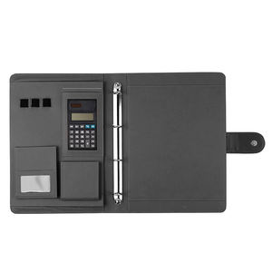 가죽 커버 <span class=keywords><strong>4</strong></span> 구멍 링 바인더 파일 폴더 A4 문서 홀더 (계산기 포함) - Product Image 6