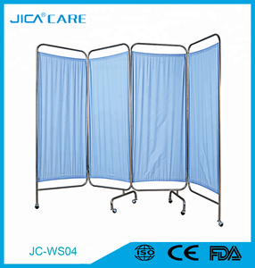 Durable limpiar fácilmente uso hospitalario Acero inoxidable pantalla ward cuatro paneles en el hospital - Product Image 2