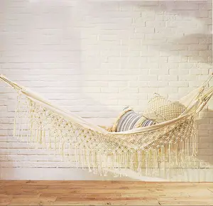 <span class=keywords><strong>Amaca</strong></span> Vintage <span class=keywords><strong>da</strong></span> <span class=keywords><strong>Esterno</strong></span> in Tela di Cotone 320gsm con Nappe in Pizzo, Capacità 200kg per 1-2 Persone, 10-19ft, per Tutte le Stagioni - Product Image 1