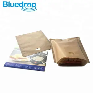 Bluedrop טוסטר שקיות ללא מקל גריל גבינת לחם שקיות PTFE כריך כיסי חבילה של 3