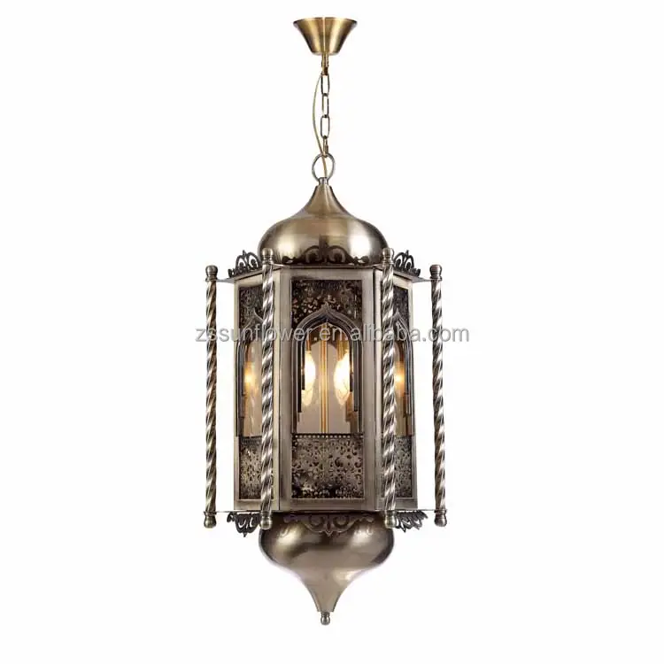 Indian hanging lantern bronze pendant lamp for restaurant decoration pendant lamp