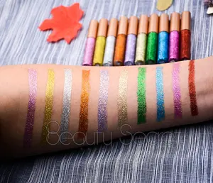 OEM 染色闪亮液体 10 种颜色素食闪光私人标签眼线笔