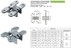 Marie thép không gỉ cửa tủ giấu có thể tháo rời bản lề cho cặp - Product Image 2