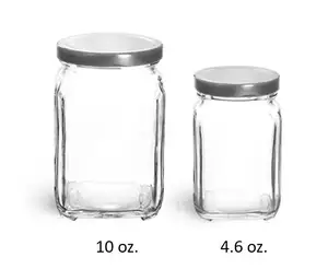 3.75 unzen 110 ml 4.6 unzen 6 unzen 190ml 10 unzen 290ml 300ml Victorian Square Glass Jar mit Gold Lid