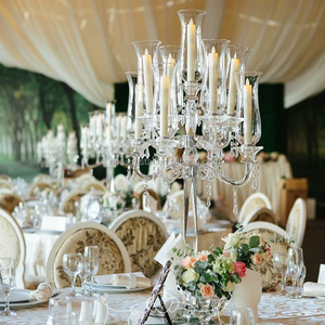 Nuevo Candelabro Alto Popular para Bodas, Candelabro de <span class=keywords><strong>Cristal</strong></span> de <span class=keywords><strong>9</strong></span> Brazos, Centro de Mesa, Portavelas para Decoración de Mesa - Product Image 2