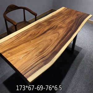 Suar in legno in legno massello tavolo da pranzo top live bordo grezzo naturale noce teak bubuinga zingana in legno lastra - Product Image 6