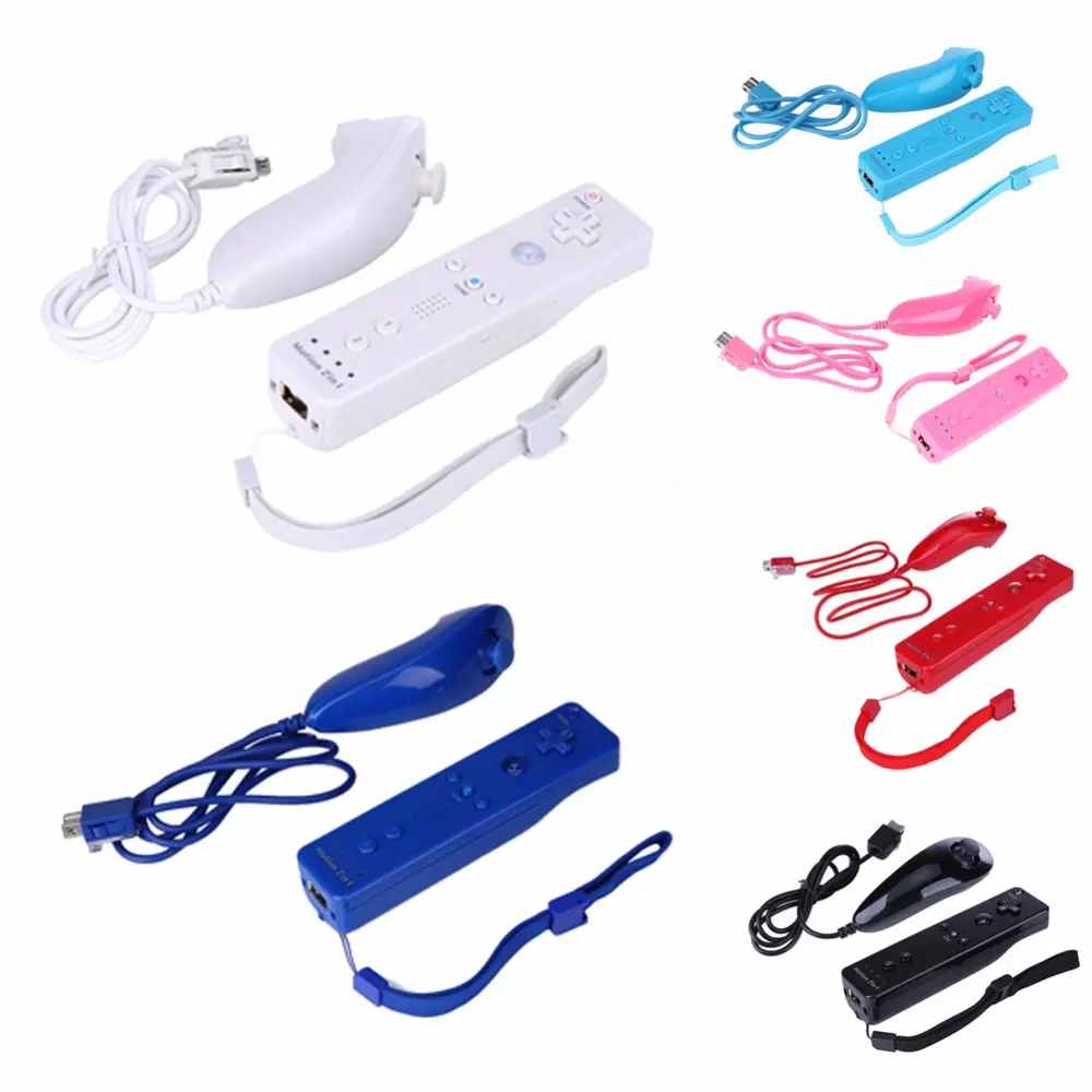 Manette de jeu Nunchuk Combo, 2-en-1, télécommande, contrôleur avec mouvement intégré PLUS, pour manette de jeu Wii, avec étui de protection en Silicone, livraison gratuite, nouveauté