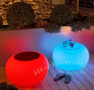 RGB Farbwechsel Beleuchteter runder Couch tisch