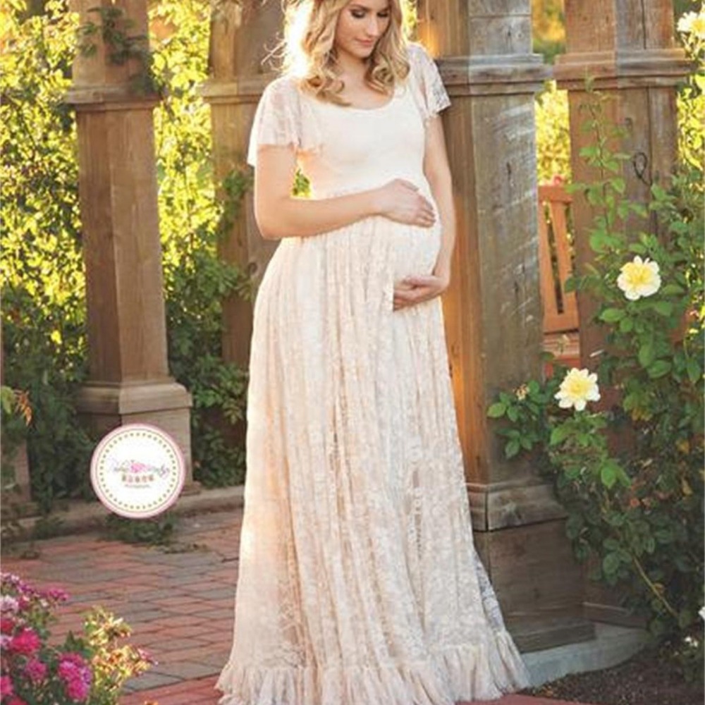 Amazon top selling maternity lace dress 2018 women plus size maxi long wedding dress for pregnant