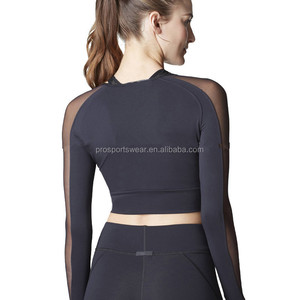 <strong>Ladies</strong> Long Sleeve Crop Top Fitness Gym Sports Wear Fashion Girl <strong>Clothing</strong> for Sports Yoga - Product Image 3