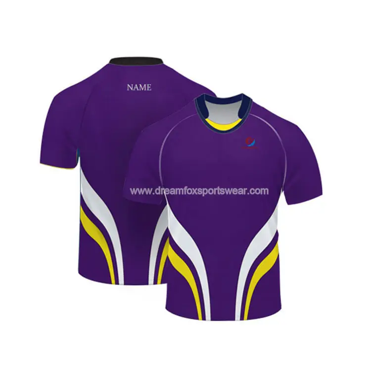 Personnalisé sublimé maillot de rugby personnalisé, gros bon matériel sport rugby maillot t-shirt concevoir votre propre logo