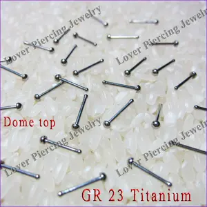 [ST-351] ASTM F136 High Quality Dome Top Design Gr 23 Solid Titanium Nose Bone Studs Piercing Jewelry