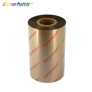 Nastro per stampante a trasferimento termico in resina metallizzata e opaca color oro 110mm * 300m - Product Image 2