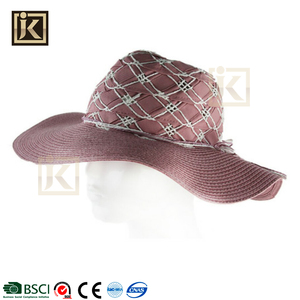 JAKIJAYI bsci papel hecho a las mujeres grandes del borde floppy verano <span class=keywords><strong>sol</strong></span> <span class=keywords><strong>al</strong></span> aire libre sombrero de paja - Product Image 1