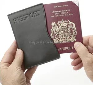 Saku kulit RFID blokir paspor kulit pemegang paspor penutup paspor kulit kompak