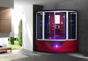 Cabina de <span class=keywords><strong>Ducha</strong></span> de Vapor <span class=keywords><strong>Interior</strong></span> de Lujo <span class=keywords><strong>para</strong></span> 2 Personas, Marco de Aluminio con Acabado Cepillado, Bañera de Hidromasaje con Jacuzzi <span class=keywords><strong>para</strong></span> Apartamento - Product Image 3