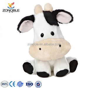 Peluche de veau <span class=keywords><strong>Holstein</strong></span> super douce OEM d'usine, tacheté noir et blanc, jouet en peluche d'animal de ferme, cadeau pour enfants et décoration intérieure - Product Image 5