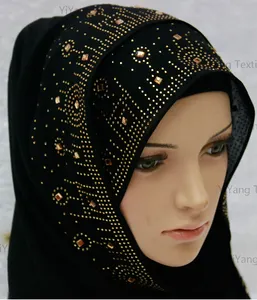 Premium Plain Islamic Arab Muslim Boutique Schal Großhandel Hijab Mit Frauen Glitter Schal Luxus Diamant Schals