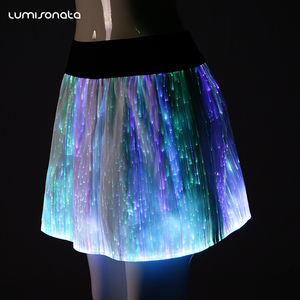 7 Color Changeable Optic Fiber Luminous Sexy Girls <strong>Photos</strong> with Mini <strong>Skirt</strong> with LED Light <strong>up</strong> Stage Party Mini Women Dress