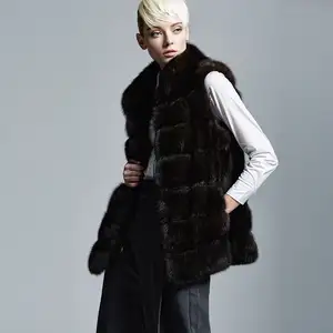 Gilet in pelliccia sintetica da donna all'ingrosso e personalizzato di alta qualità nel prezzo di fabbrica invernale Shenzhen Lily Cheng