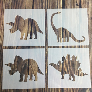 Plantillas de Pintura de <span class=keywords><strong>Dinosaurios</strong></span> de Plástico, Plantillas de Dibujo de Animales para Pintar con Aerosol, Manualidades para Niños - Product Image 2
