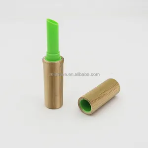 WOODEN CONTAINER NEW ITEM Refillable Bamboo Inner Green Plastic Lipstick Tube