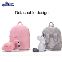 Sac à dos en peluche animaux, pochette personnalisée, Design OEM, en forme de flamand rose, licorne, tendance de la chine
