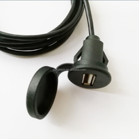 Cable de Extensión USB 2.0 Macho-Hembra de 1m, Cable de Montaje Empotrado para Tablero de Auto, Trenzado, PVC, Impermeable, para Escáner de Computadora