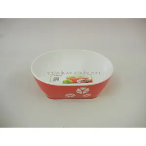 plastic tableware double wall rice bowl rectangular salad bowl