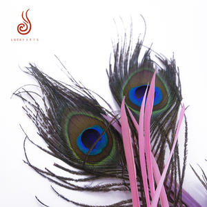 Hot bán màu hồng và màu tím nhân tạo Peacock Feather <span class=keywords><strong>Bird</strong></span> Đối với trang trí nội thất - Product Image 4