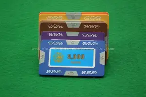 Tres tono Color fichas de Poker corona diseño Casino Poker Chip