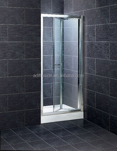 Mampara de Ducha Moderna de Aluminio con Puertas Plegables EN14428, Vidrio Templado de 6 mm, Plato Rectangular Pulido, Bisagras Deslizantes, para Baños de Apartamentos - Product Image 4