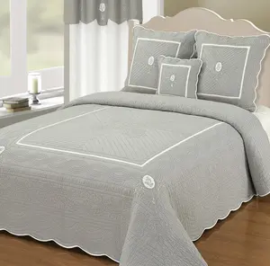 Low Price Embroidered Cotton Quilted Bedspread