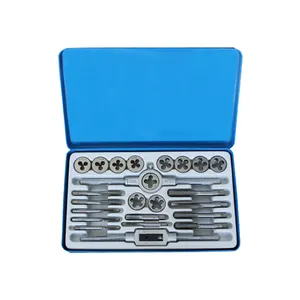 24 pcs Juego Machos Y Terrajas uso métrico mão HSS Tap and Die Set in Box